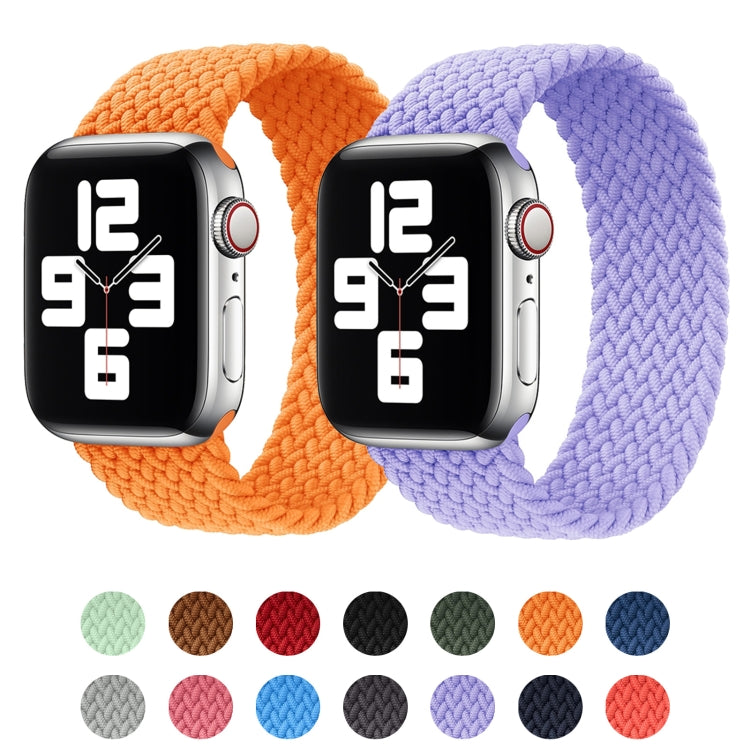 Metal Head Braided Nylon Solid Color Replacement Strap Watchband For Apple Watch Series 6 & SE & 5 & 4 40mm / 3 & 2 & 1 38mm, XS 128mm, S 135mm, M 145mm