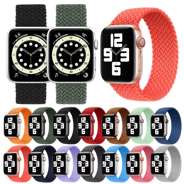 Metal Head Braided Nylon Solid Color Replacement Strap Watchband For Apple Watch Series 6 & SE & 5 & 4 40mm / 3 & 2 & 1 38mm, L 155mm