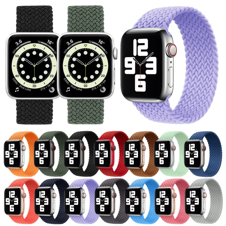 Metal Head Braided Nylon Solid Color Replacement Strap Watchband For Apple Watch Series 6 & SE & 5 & 4 44mm / 3 & 2 & 1 42mm, L 165mm