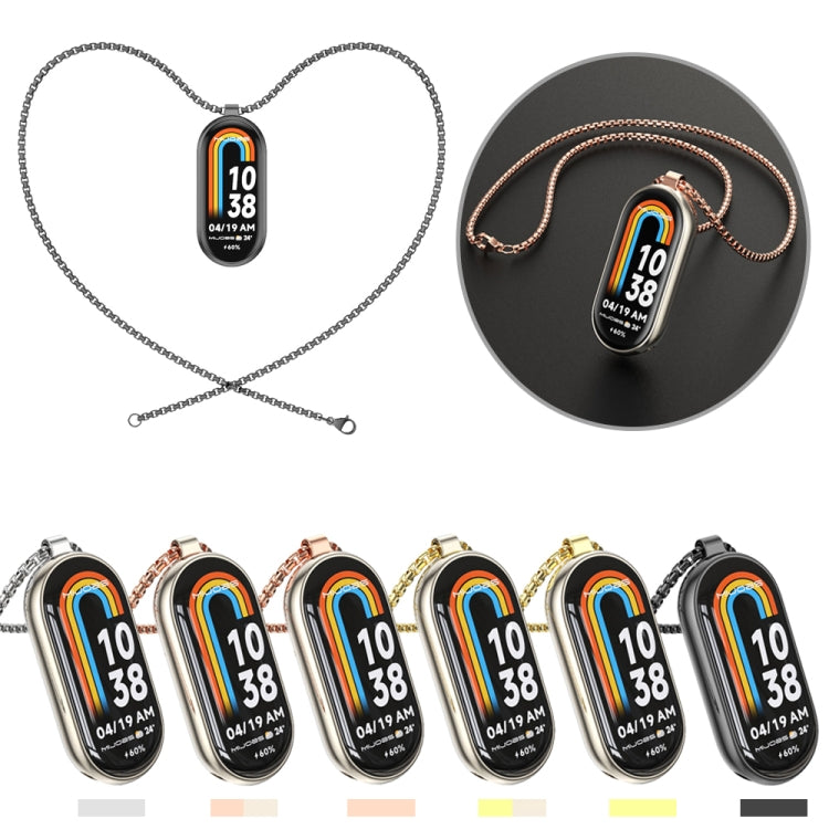 Mijobs Metal Pendant Stainless Steel Watch Necklace, For Xiaomi Smart Band 10 / 9 / 8