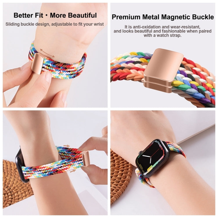 Slim Magnetic Buckle Nylon Braided Watch Band, For Apple Watch Series 7 41mm, For Apple Watch Series 7 45mm