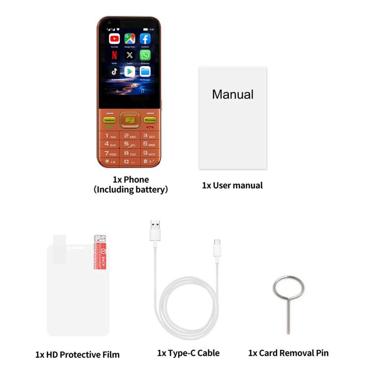 A001 / 16MP, 2GB+16GB, 2.8 inch Android 8.1 MTK6737 Quad Core, Network: 4G, Dual SIM