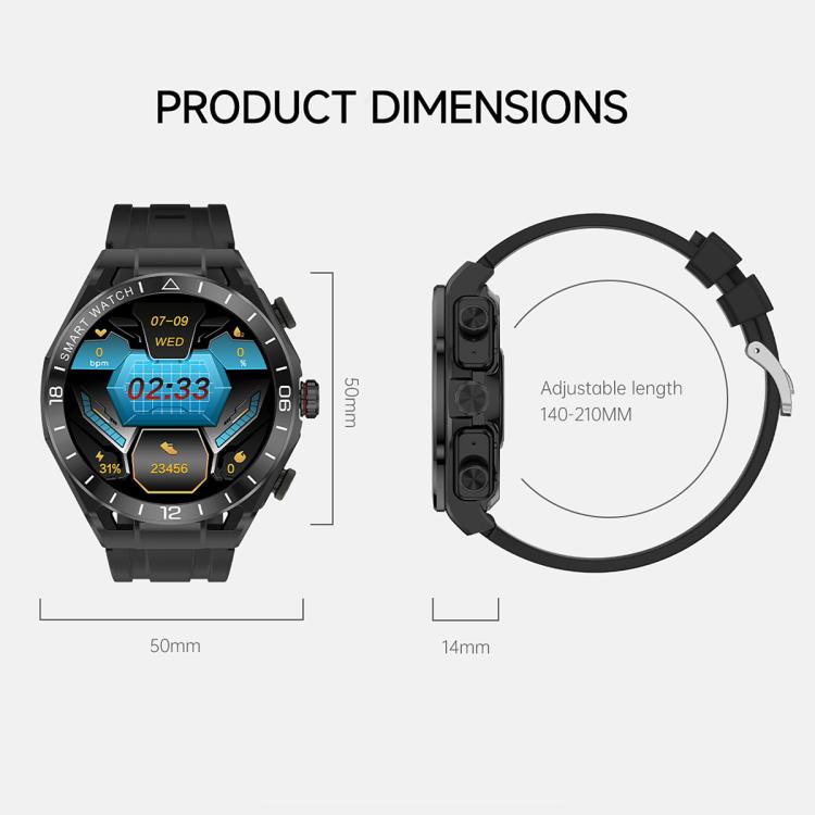 T95E 1.52-inch Display 2-in-1 Smart Sports Watch TWS Bluetooth Earphones