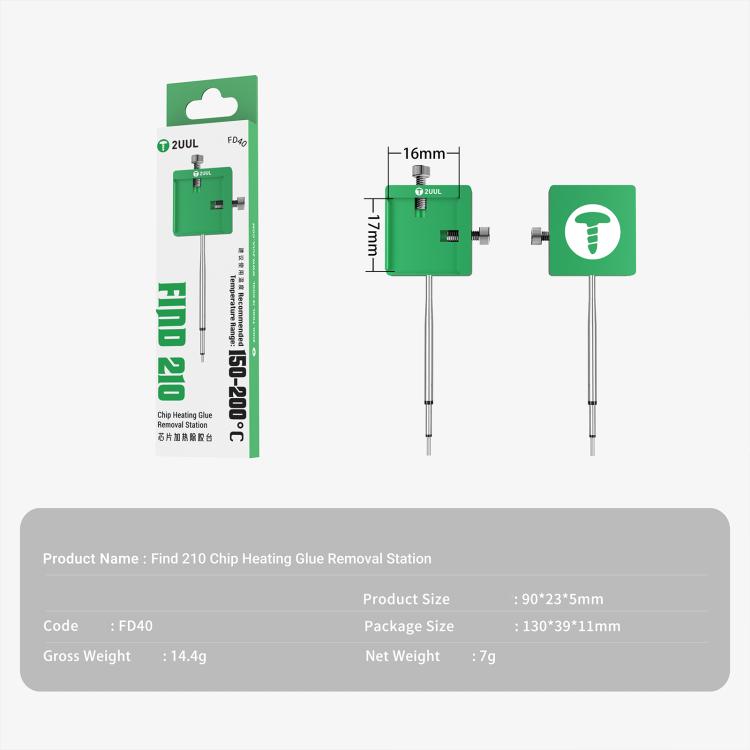 2UUL FD40 Find 210 Chip Mini Heating Glue Removal Station for C210 Handle, 2UUL FD40