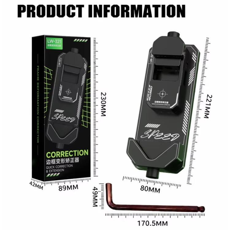 LUOWEI LW-321 Straight-Edge and Rounded-Corner 2-in-1 Mobile Phone Frame Deformation Corrector, LUOWEI LW-321