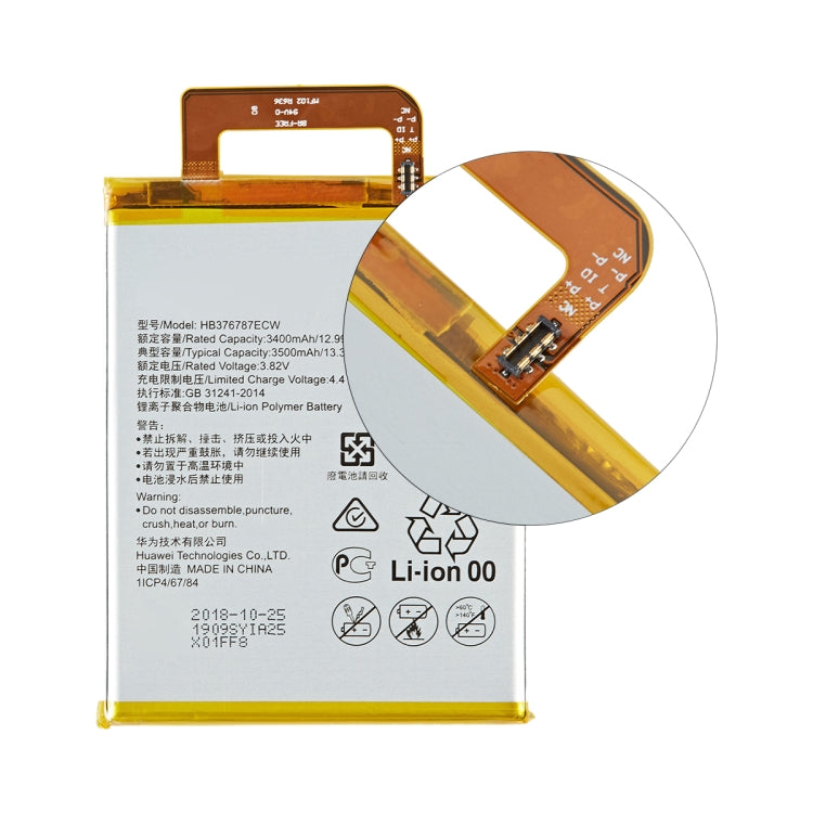 3500mAh HB376787ECW for Honor V8 Li-Polymer Battery Replacement, For Honor V8