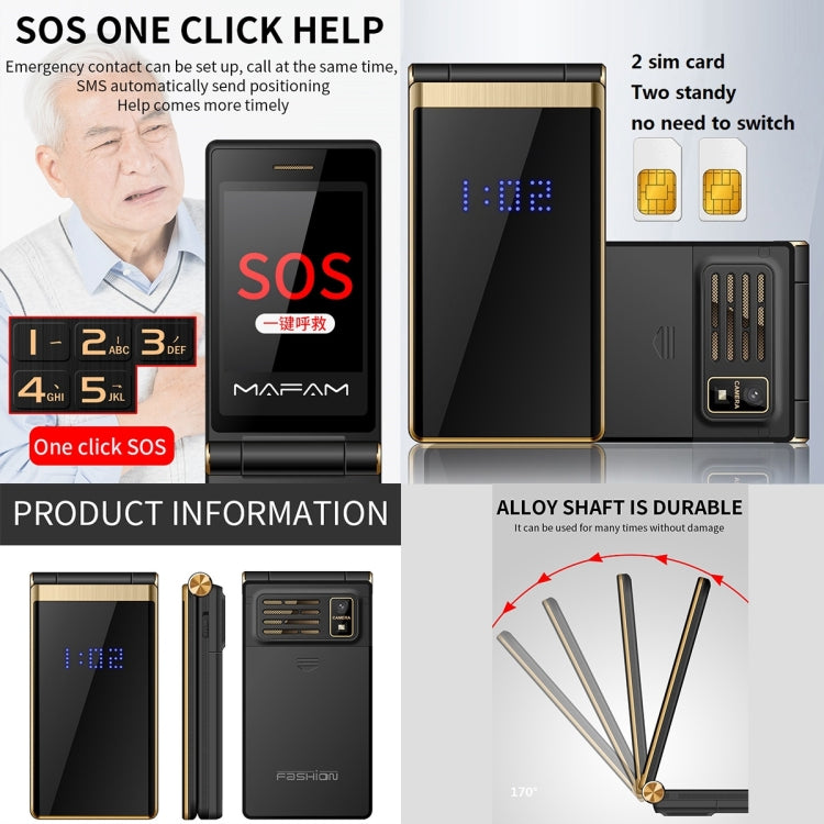 2.4 inch, 5800mAh Battery, Support FM, SOS, External Time Display, GSM, Family Number, Big Keys, Dual SIM