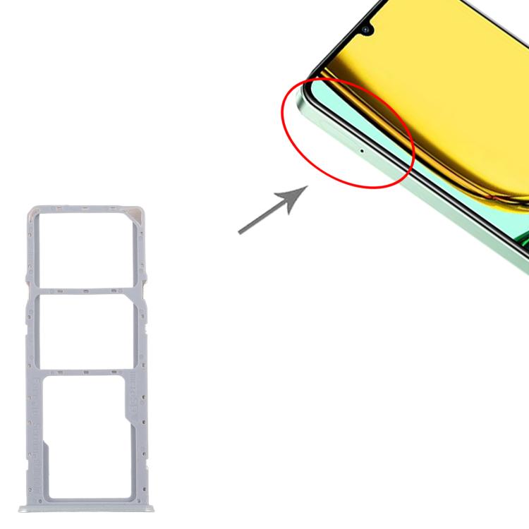 For Realme C61 India 4G RMX3933 10pcs Original SIM Card Tray + SIM Card Tray + Micro SD Card Tray, For Realme C61 India 4G(Original)