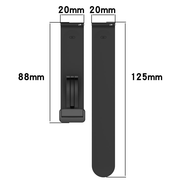 20mm Solid Color Magnetic Clasp Silicone Watch Band, For Samsung Galaxy Watch Active2 44mm, For Samsung Galaxy Watch 42mm