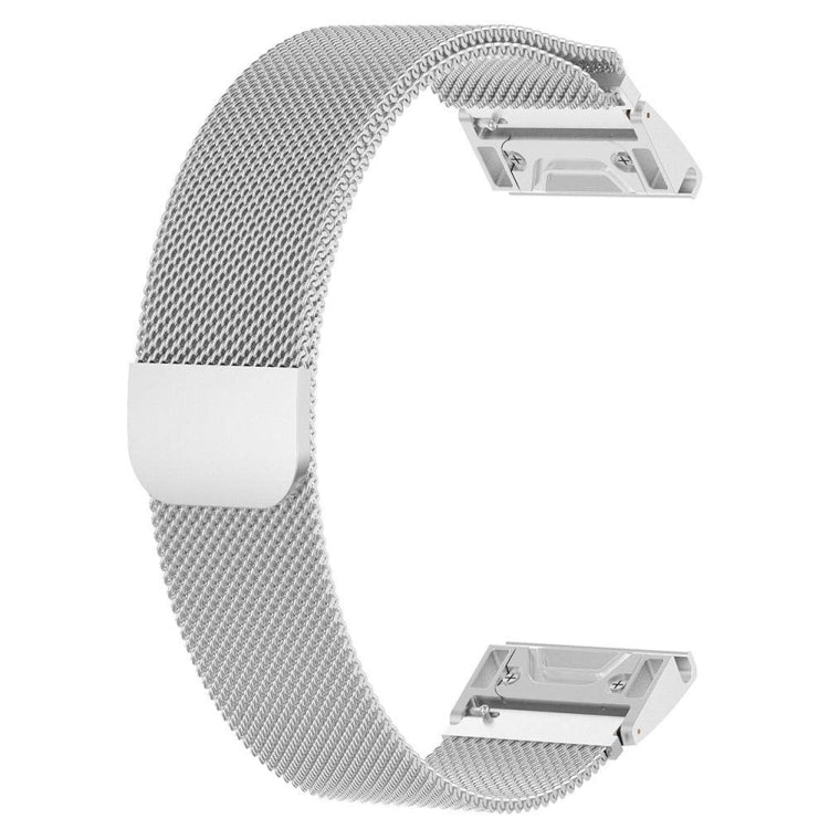 For Garmin Fenix 5 Milan Metal Stainless Steel Metal Watchband (Silver), 20MM, 22MM, 26MM