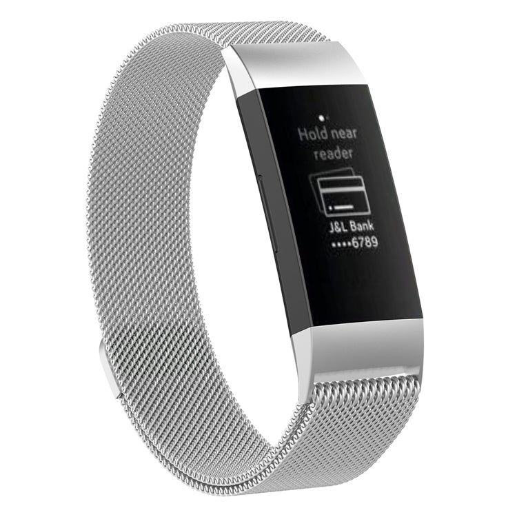 Stainless Steel Magnet Wrist Strap for FITBIT Charge 4, Large Size: 210x18mm, Size:210x18mm