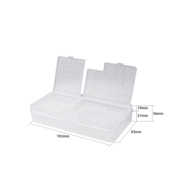 2 PCS Double-Layer Clamshell Mobile Phone Repair Parts Turnover Box Mobile Phone Disassembly Screw Component Storage Box, W203