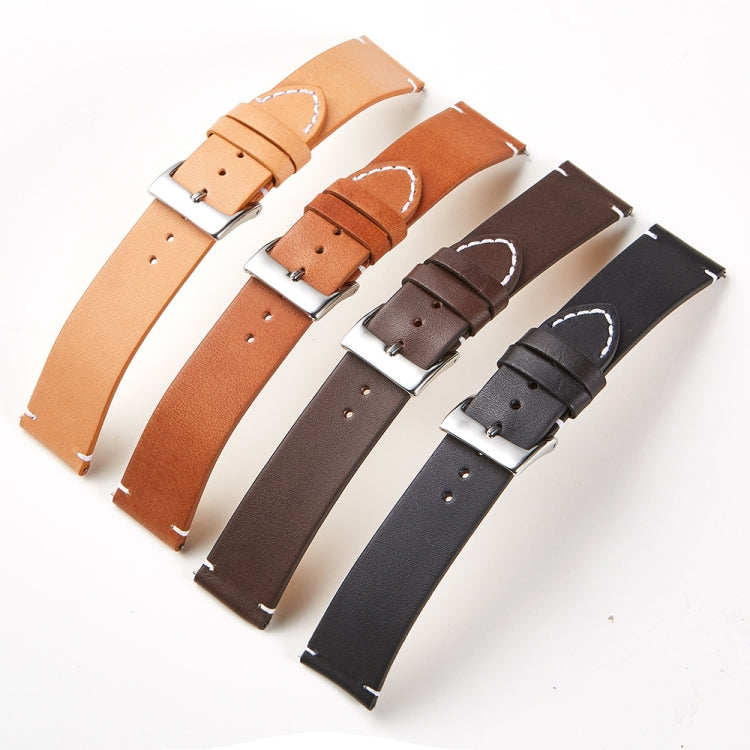 First Layer Retro Cowhide Frosted Bottom Leather Quick Release Ultra-Thin Universal Watch Strap, Size:, 16mm, 18mm, 20mm, 22mm, 24mm