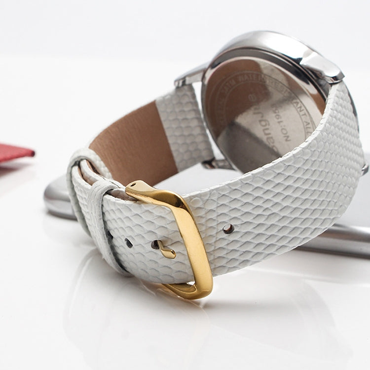 Thin Watch Chain With Calfskin Lizard Pattern Strap, Strap Width 12mm, Strap Width 18mm