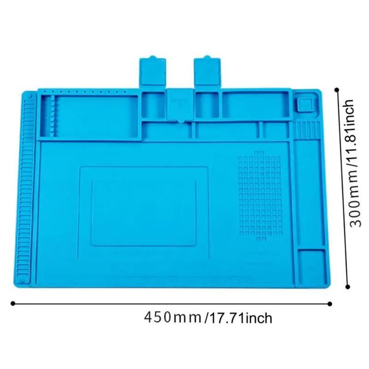 Magnetic Silicone Soldering Mat Heat Resistant Work Mat for Electronics Repair 17.7 x 11.8 Inch