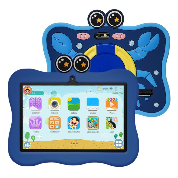 BDF 7 inch WiFi Kids Tablet PC with Crab Silicone Case, 2GB+32GB, Android 8.1 MTK6735 Quad Core CPU, US Plug, 4GB+64GB