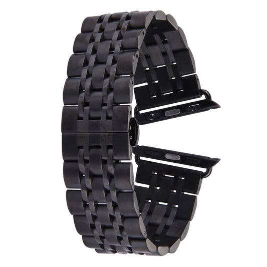 22mm Men Hidden Butterfly Buckle 7 Beads Stainless Steel Watch Band For Apple Watch 38mm, 22mm Men