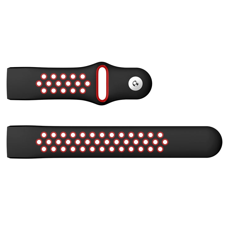 Two-color Round Hole Silicone Watch Band for Fitbit Charge 3, Watch Band Size:130-195mm