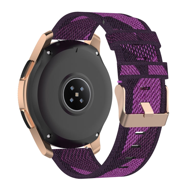 20mm Stripe Weave Nylon Wrist Strap Watch Band for Galaxy Watch 42mm, Galaxy Active / Active 2, Gear Sport, S2 Classic