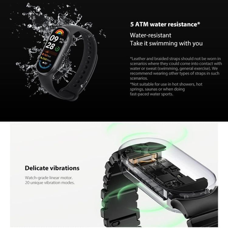 Original Xiaomi Smart Band 9 Global 1.62 inch AMOLED Screen 5ATM Waterproof Smart Watch, Support Blood Oxygen / Heart Rate Monitor, Smart Band 9 Global Silver
