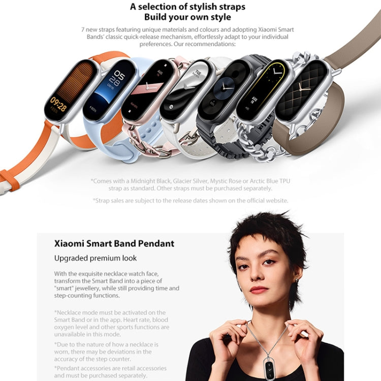 Original Xiaomi Smart Band 9 Global 1.62 inch AMOLED Screen 5ATM Waterproof Smart Watch, Support Blood Oxygen / Heart Rate Monitor, Smart Band 9 Global Silver