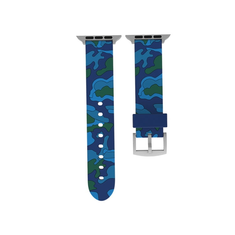 For Apple Watch Series 3 & 2 & 1 38mm Fashion Camouflage Pattern Silicone Watch Band, 38mm