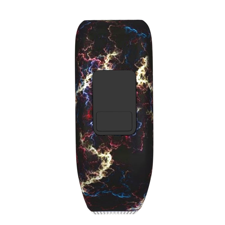 Colourful Feathers Pattern Silicone Sport Watch Band for Garmin Vivofit JR, Size: Large
