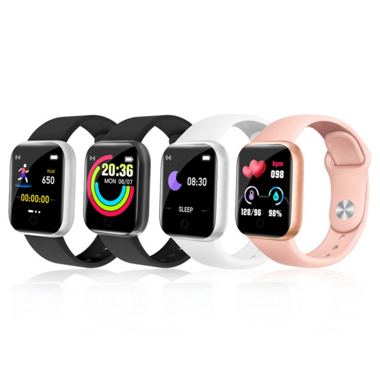 Y68 1.44 inch Smart Watch, Support Heart Rate Blood Pressure Blood Oxygen Monitoring, Y68 White, Y68 Black, Y68 Pink