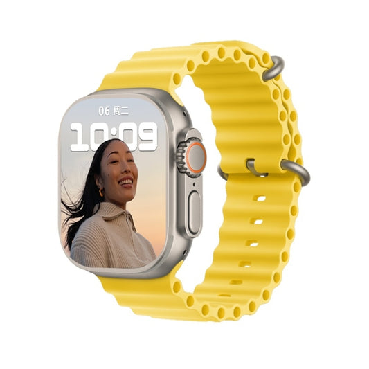 T800 Ultra 1.99 inch Ocean Silicone Band Smart Watch Support Heart Rate / ECG, Ocean Silicone Band (Yellow), Ocean Silicone Band (Black), Ocean Silicone Band (White)