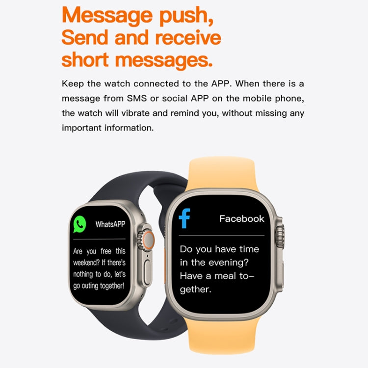 T800 Ultra 1.99 inch Ocean Silicone Band Smart Watch Support Heart Rate / ECG, Ocean Silicone Band (Yellow), Ocean Silicone Band (Black), Ocean Silicone Band (White)