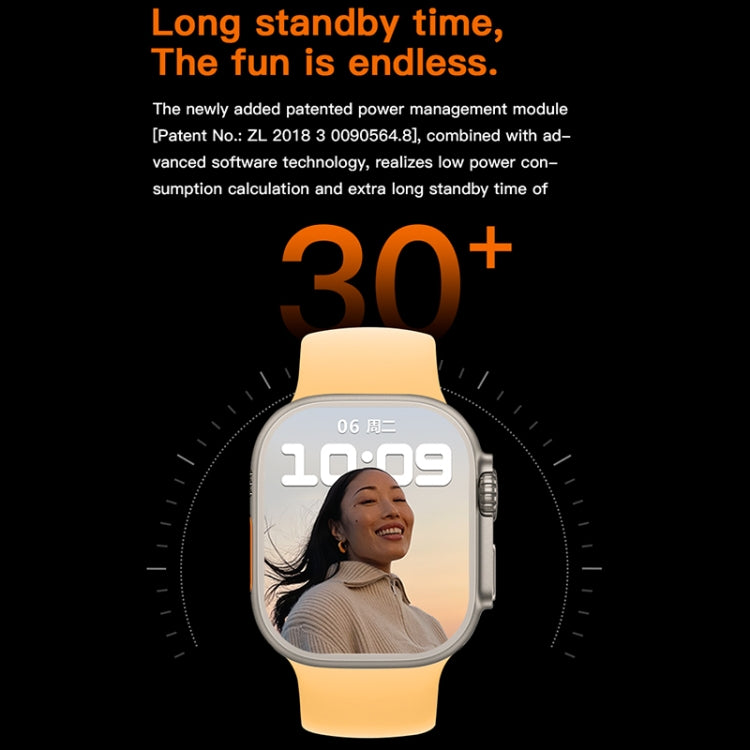 T800 Ultra 1.99 inch Ocean Silicone Band Smart Watch Support Heart Rate / ECG, Ocean Silicone Band (Yellow), Ocean Silicone Band (Black), Ocean Silicone Band (White)