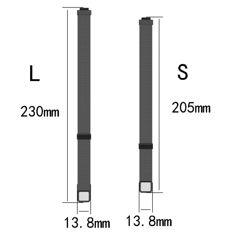 For Fitbit Inspire 2 Milanese Replacement Wrist Strap Watchband, S, L