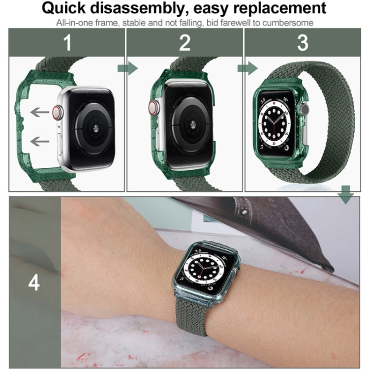 Weave Replacement Wrist Strap Watchbands with Frame For Apple Watch Series 6 & SE & 5 & 4 44mm / 3 & 2 & 1 42mm, 128mm, 135mm, 140mm, 145mm, 150mm, 155mm, 160mm, 165mm