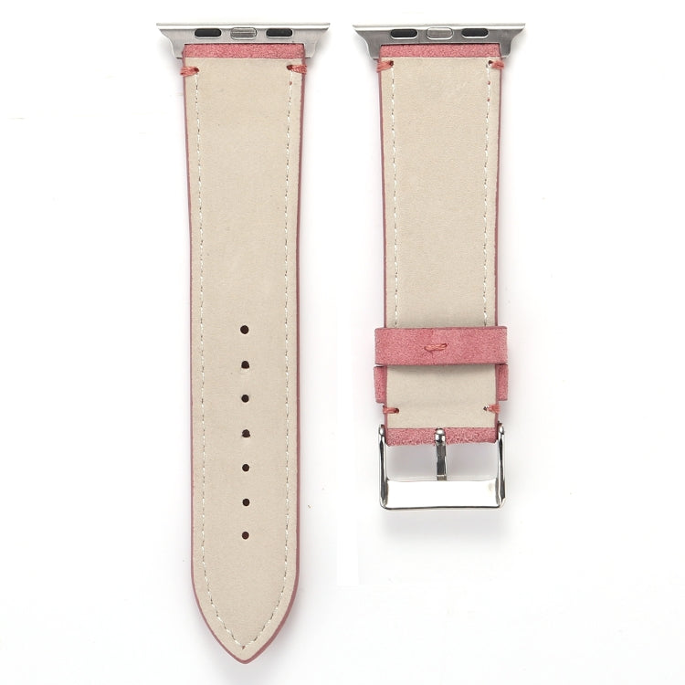 Frosted Genuine Leather Watchband For Apple Watch Series 6 & SE & 5 & 4 44mm / 3 & 2 & 1 42mm, For Apple Watch Series 7 45mm / 6 & SE & 5 & 4 44mm / 3 & 2 & 1 42mm