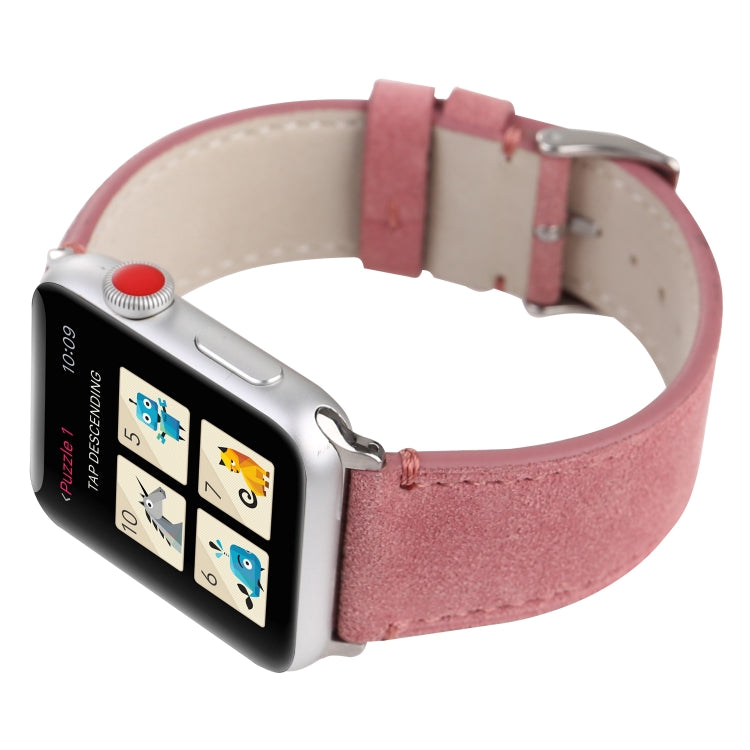 Frosted Genuine Leather Watchband For Apple Watch Series 6 & SE & 5 & 4 44mm / 3 & 2 & 1 42mm, For Apple Watch Series 7 45mm / 6 & SE & 5 & 4 44mm / 3 & 2 & 1 42mm