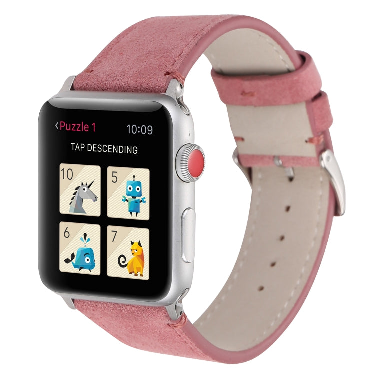 Frosted Genuine Leather Watchband For Apple Watch Series 6 & SE & 5 & 4 44mm / 3 & 2 & 1 42mm, For Apple Watch Series 7 45mm / 6 & SE & 5 & 4 44mm / 3 & 2 & 1 42mm