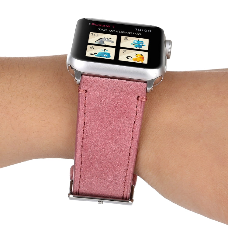 Frosted Genuine Leather Watchband For Apple Watch Series 6 & SE & 5 & 4 44mm / 3 & 2 & 1 42mm, For Apple Watch Series 7 45mm / 6 & SE & 5 & 4 44mm / 3 & 2 & 1 42mm