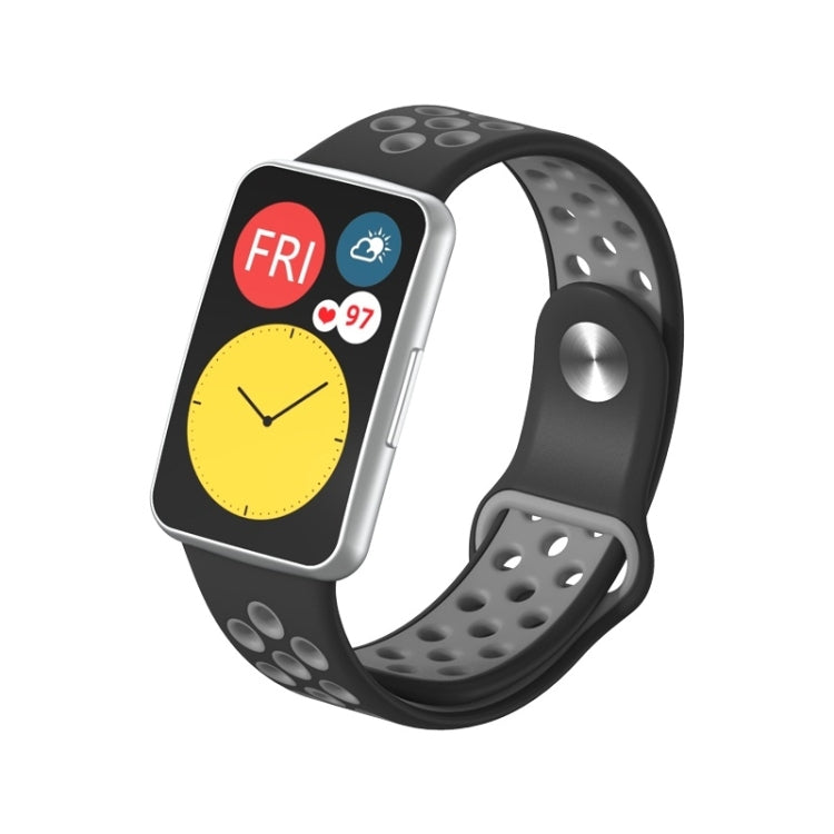 For Huawei Watch Fit Silicone Two-color Reverse Buckle Replacement Strap Watchband