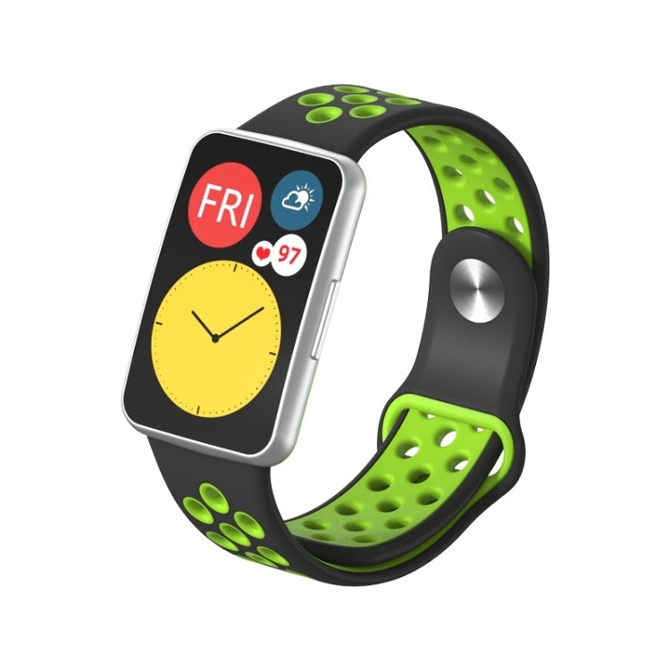 For Huawei Watch Fit Silicone Two-color Reverse Buckle Replacement Strap Watchband