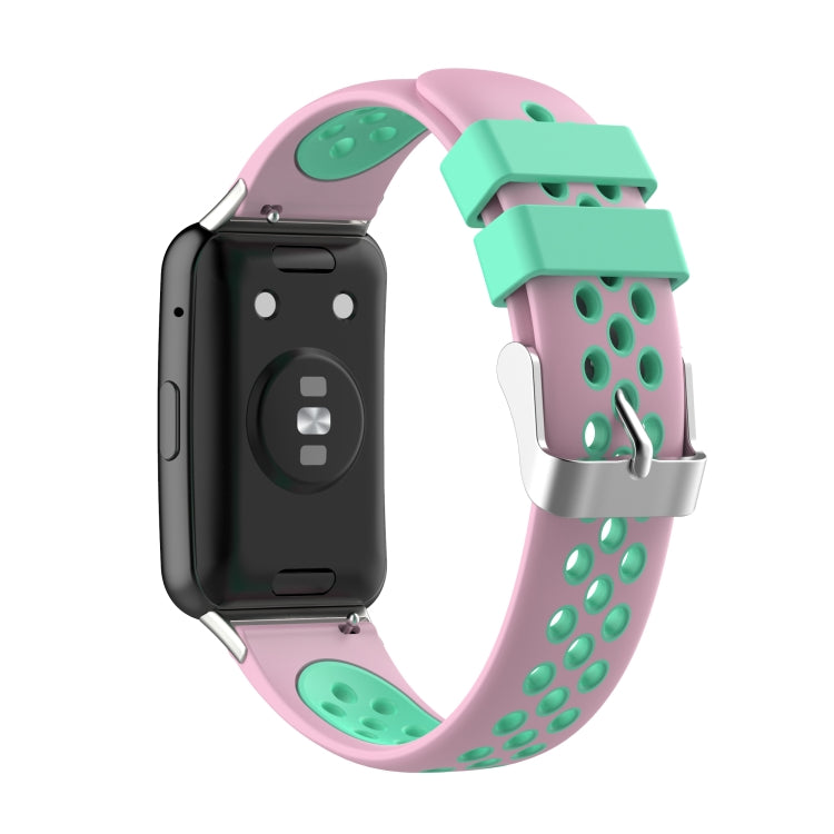 For Huawei Watch Fit 18mm Clasp Style Silicone Two-color Replacement Strap Watchband