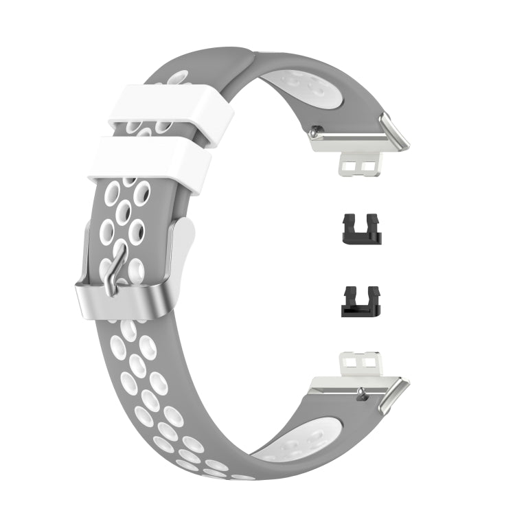 For Huawei Watch Fit 18mm Clasp Style Silicone Two-color Replacement Strap Watchband