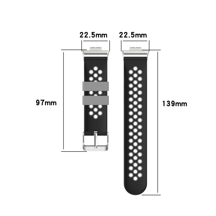 For Huawei Watch Fit 18mm Clasp Style Silicone Two-color Replacement Strap Watchband