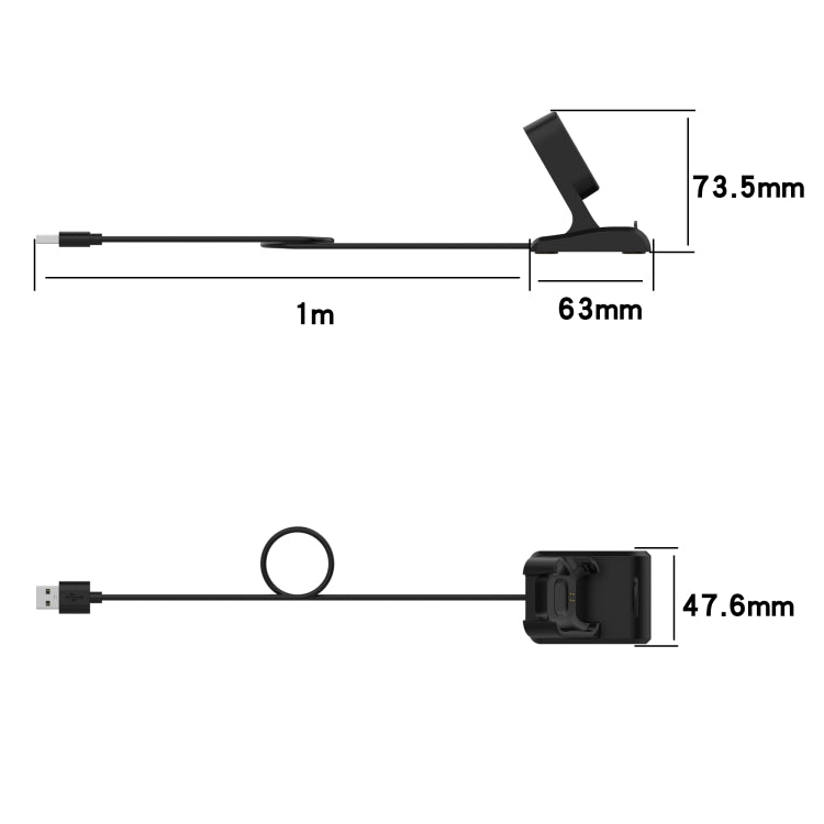 For Xiaomi Mi Watch Lite / Redmi Watch USB Vertical Magnetic Charger Holder with Data Function, Length: 1m