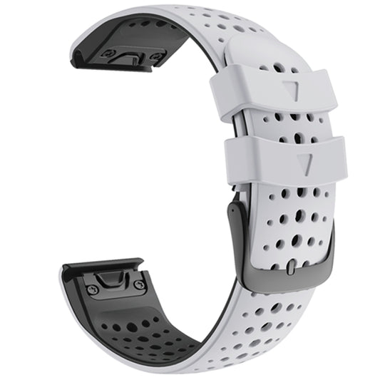 For Garmin Fenix 6 Two-color Silicone Round Hole Quick Release Replacement Strap Watchband, For Garmin Fenix 6