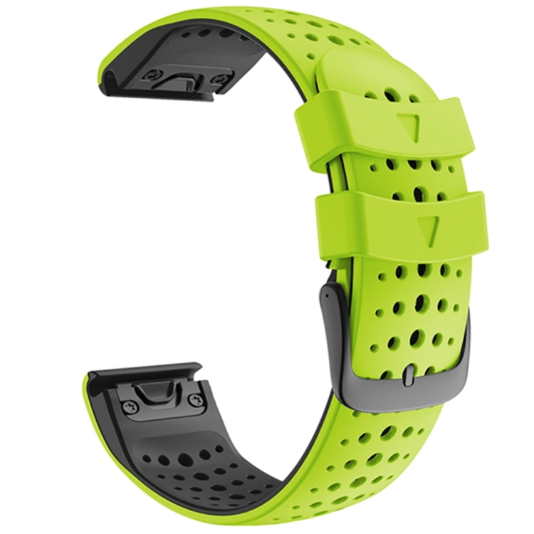 For Garmin Fenix 6 Two-color Silicone Round Hole Quick Release Replacement Strap Watchband, For Garmin Fenix 6