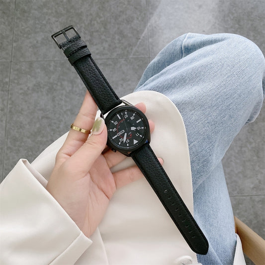 Sewing Litchi Texture Leather Replacement Strap Watchband, For Samsung Galaxy Watch Active2 44mm, For Samsung Galaxy Watch Active
