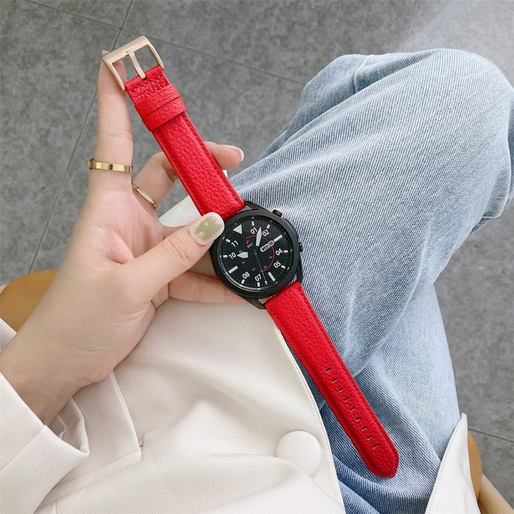 Sewing Litchi Texture Leather Replacement Strap Watchband, For Samsung Galaxy Watch Active2 44mm, For Samsung Galaxy Watch Active