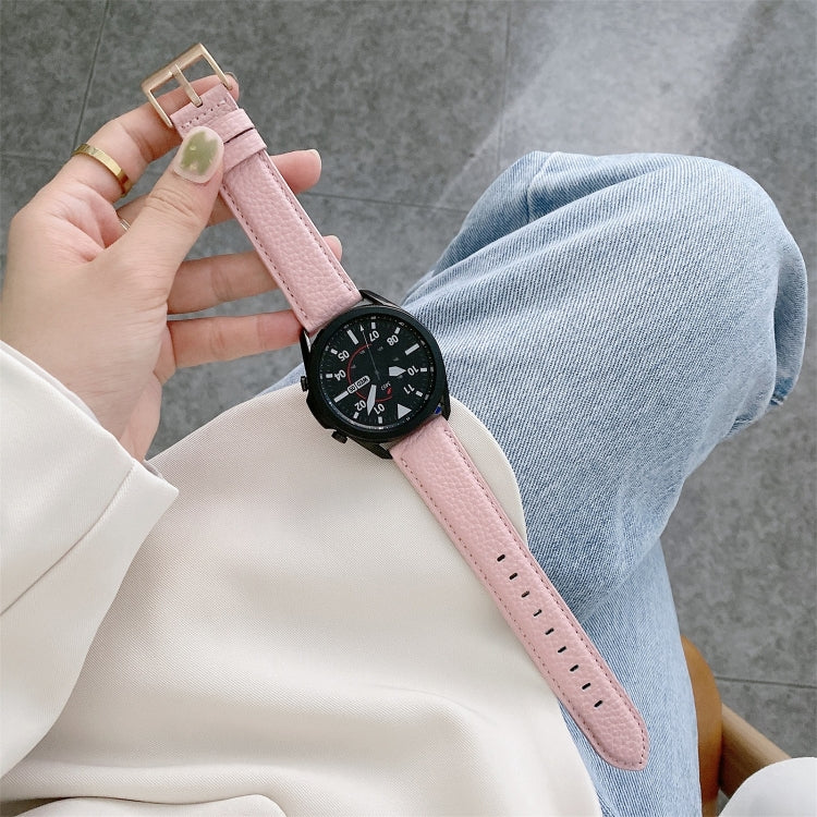 Sewing Litchi Texture Leather Replacement Strap Watchband, For Samsung Galaxy Watch Active2 44mm, For Samsung Galaxy Watch Active