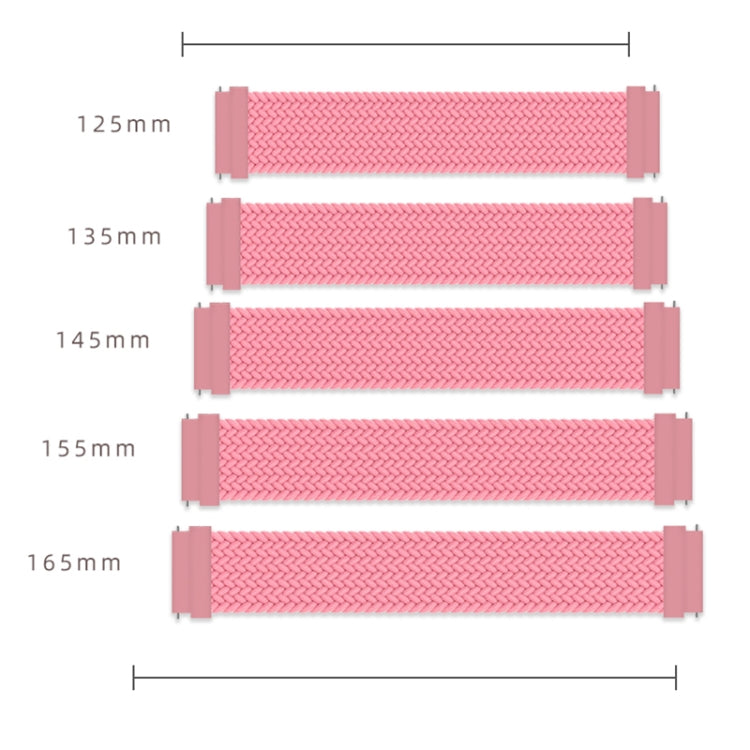 For Samsung Galaxy Watch Active / Active2 40mm / Active2 44mm Adjustable Nylon Braided Elasticity Replacement Strap Watchband, 125mm, 135mm, 145mm, 155mm