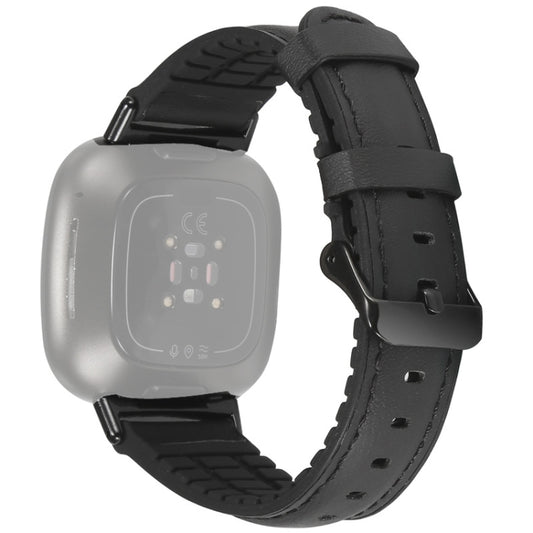 Leather + Silicone Replacement Strap Watchband, For Fitbit Versa 3